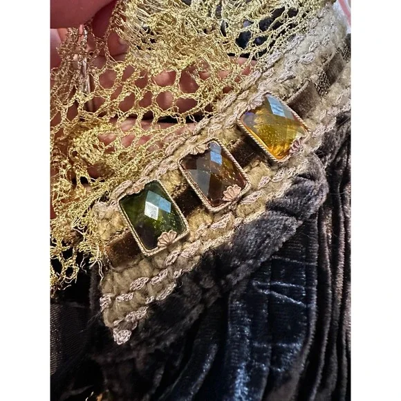 Alberto Malaki Renaissance Blouse Shirt Top Lace Women's size L Long Sleeve - Picture 4 of 8